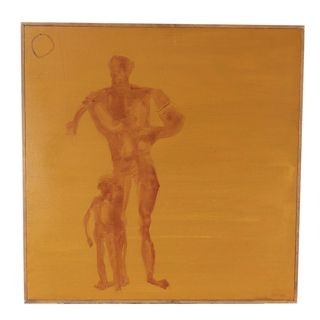 Joe Sam, Man and Child, oil on canvas (1 of 2)