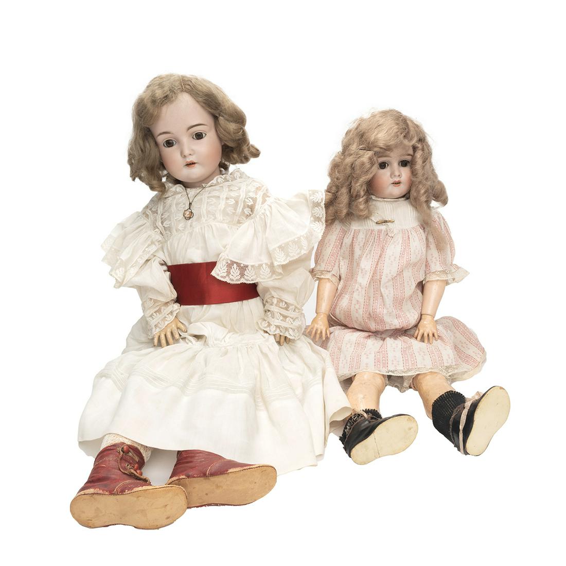 Two Bisque Head Dolls: Kestner 171 and HH, S & H 2 1/2 (1 of 2)