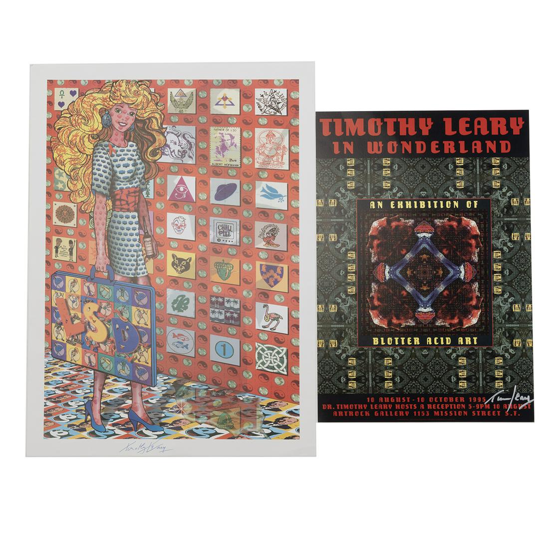Two Timothy Leary LSD Art Posters with Signatures (1 of 2)