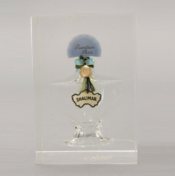 Shalimar Perfume Bottle in Lucite: Shalimar Guerlain Paris Perfume Bottle in Lucite {Dimensions of lucite 4 x 2 3/4 x 2 inches}