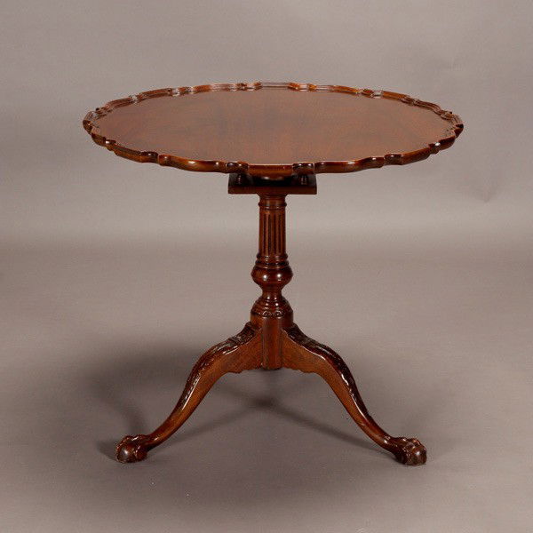 Baker Furniture Tilt Top Occasional Table: Baker Furniture Historic Charleston Reproduction Tilt Top Pie Crust Tea Table with Ball and Claw Foot {Height 29 3/4 inches; diameter of top 33 1/2 inches}