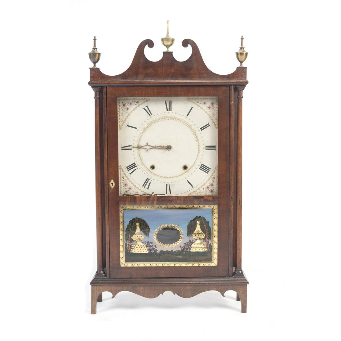 Eli Terry Mahogany Shelf Clock, Eglomise Panel to Door (1 of 3)