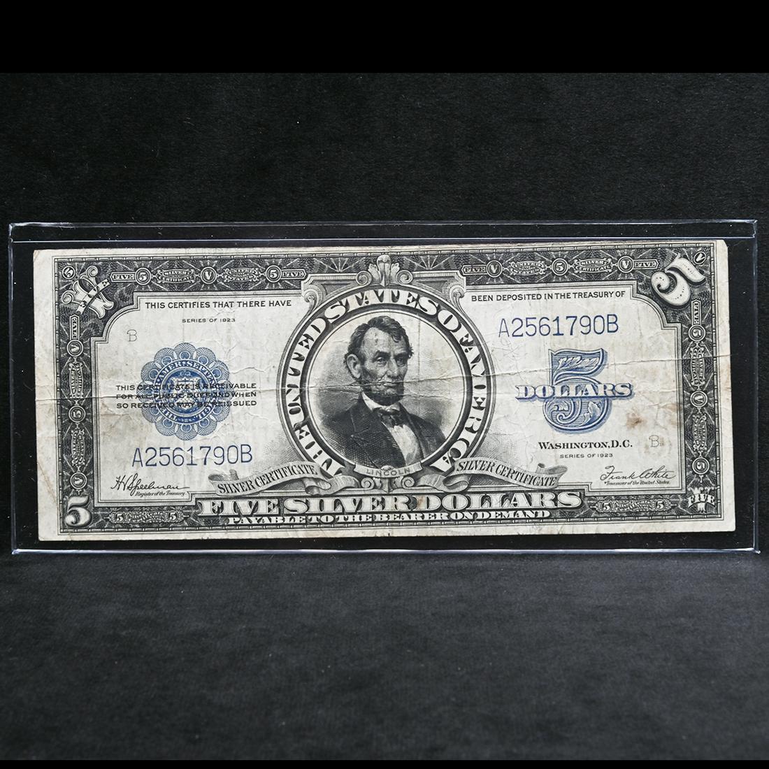 US 1923 $5.00 Silver Certificate In Fine Condition. (1 of 2)