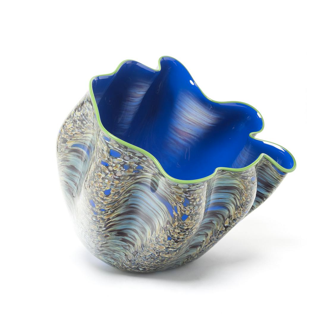 Dale Chihuly Art Glass Macchia Bowl Basket Auction
