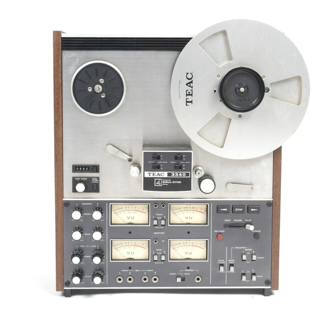 TEAC 3340 Vintage Tape Deck: TEAC 3340 Vintage Tape Deck. Comprising a tape deck with reel installed, three additional reels in boxes, original instruction manual and additional manual for CX270/210 Stereo Cassette Deck, which is