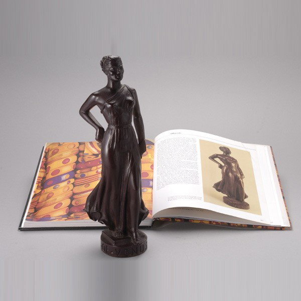 Bakelite Figure of Ava Gardner as Venus: Bakelite Figure of Ava Gardner as Venus, distributed as a 1948 movie production for "One Touch of Venus"; together with Bakelite Jewelry book featuring the figure {Height 12 1/2 inches}