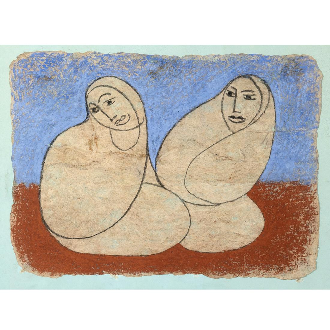 Valetta Swann, Two Figures, pastel (1 of 2)