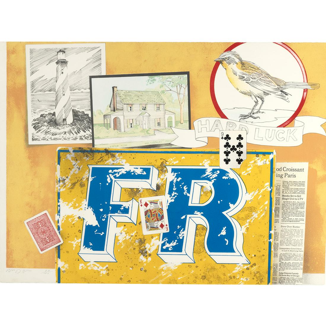 Richard Shaw, Hard Luck, lithograph: RICHARD SHAW (American, born 1941), "Hard Luck," 1983, lithograph, (approximate dimensions - sheet: 22 1/2 x 30 3/8 inches), numbered 84/100, signed, and dated lower left, with blind stamped by DSW lo