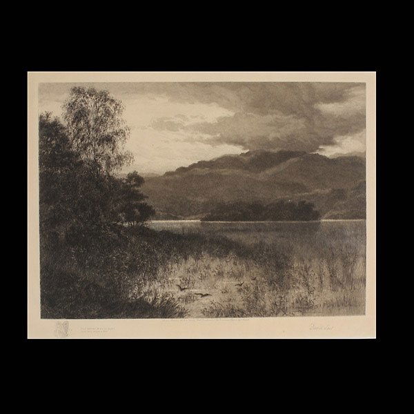 DAVID LAW, Float Near Me; Do not yet Depart: DAVID LAW (British 1831-1902) "Float Near Me; Do not yet Depart, 1886" Drypoint Etching. Image: 11.75 x 16 inches/ 29.8 x 40.7 centimeters. Signed lower right "David Law" London Published 1st June 188