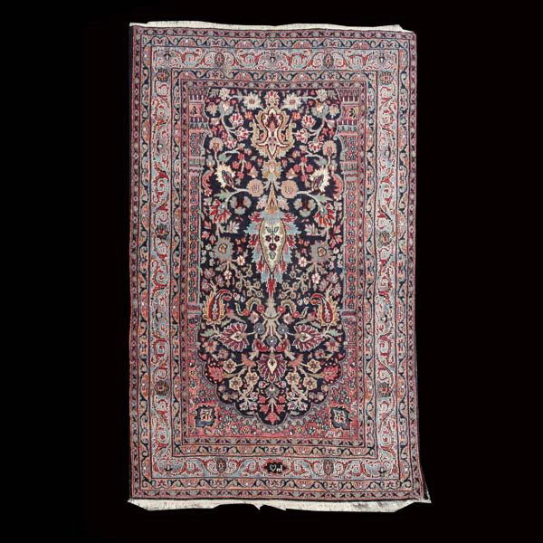 Kashan Rug: 4 feet 2 inches x 6 feet: Kashan Rug {Size approximately 4 feet 2 inches x 6 feet} [Wear]