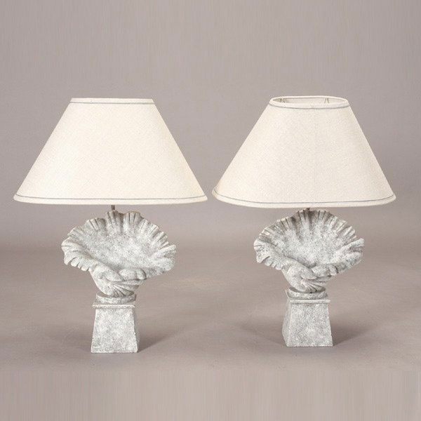 Pair of Shell Form Lamps, from Michael Taylor: Pair of Shell Form Lamps, from Michael Taylor Interiors. {Dimensions 31 x 21 x 12 inches} Provenance: from an Orinda CA residence.