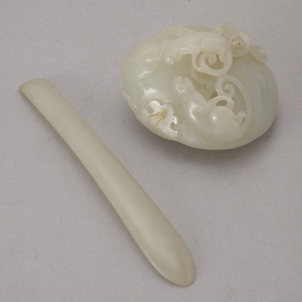 Two Carved Jade Objects