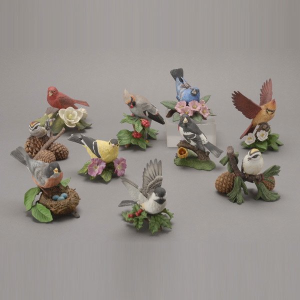 Ten Lenox Porcelain Bisque Bird Figures: Ten Lenox Porcelain Bisque Bird Figures {Height of tallest 5 inches}