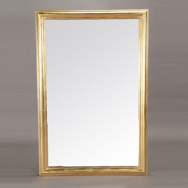 Gilt Frame Mirror Designed by Orlando Diaz-Azcuy: Contemporary Federal Style Gilt Wood Frame Mirror Designed by Orlando Diaz-Azcuy {Dimensions 42 1/4 x 63 inches}