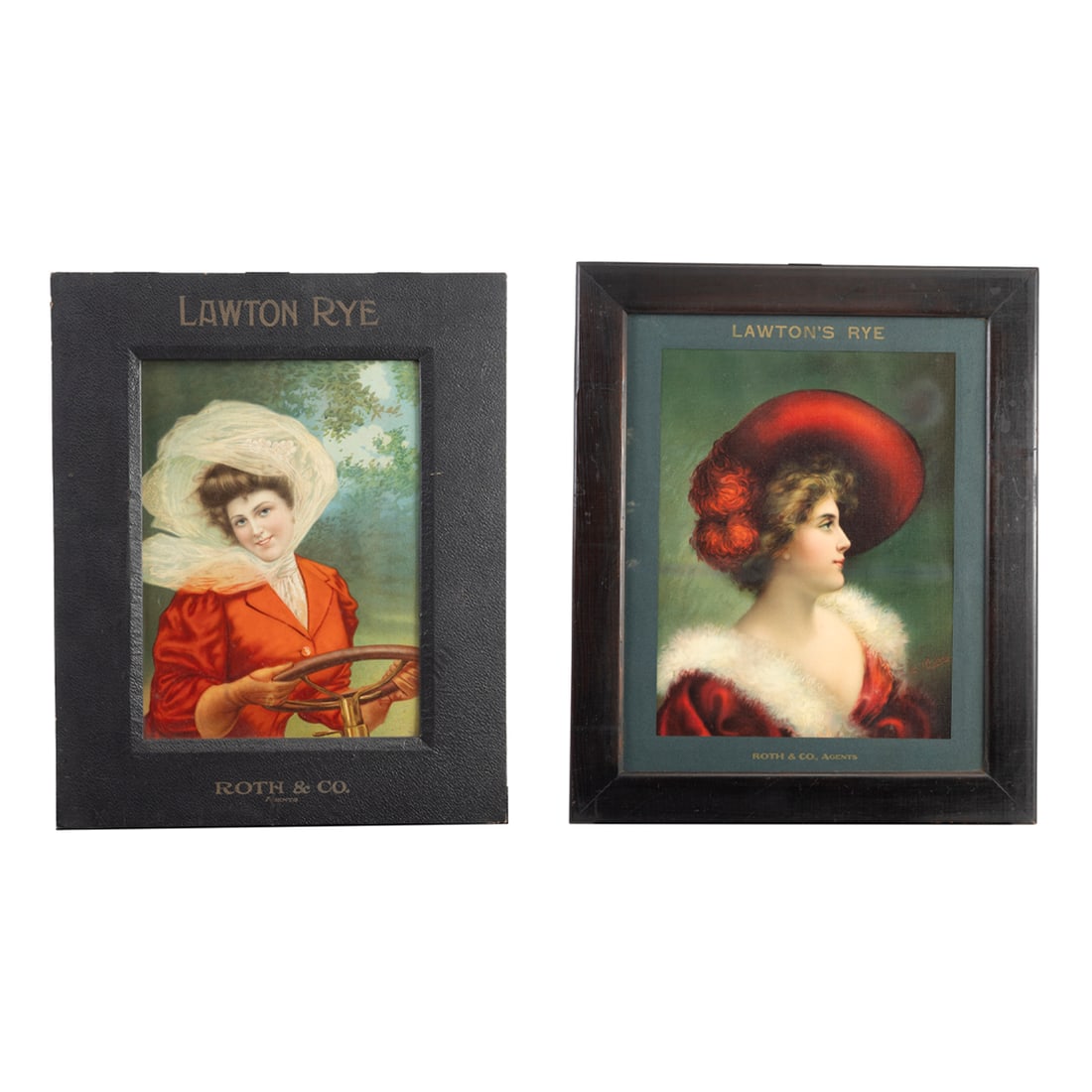 Two Framed Lawton Rye Roth & Co Advertising Posters (1 of 4)