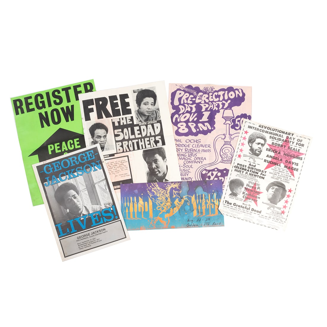 Black Panther, Black Power Handbills, Posters, Ephemera: Black Panther, Black Power Handbills, Posters, Ephemera Comprising: Free the Soledad Brothers, Soledad Brothers Defense Committee, 1970 -1971; Black Panther Fundraising Benefit featuring the Grateful 