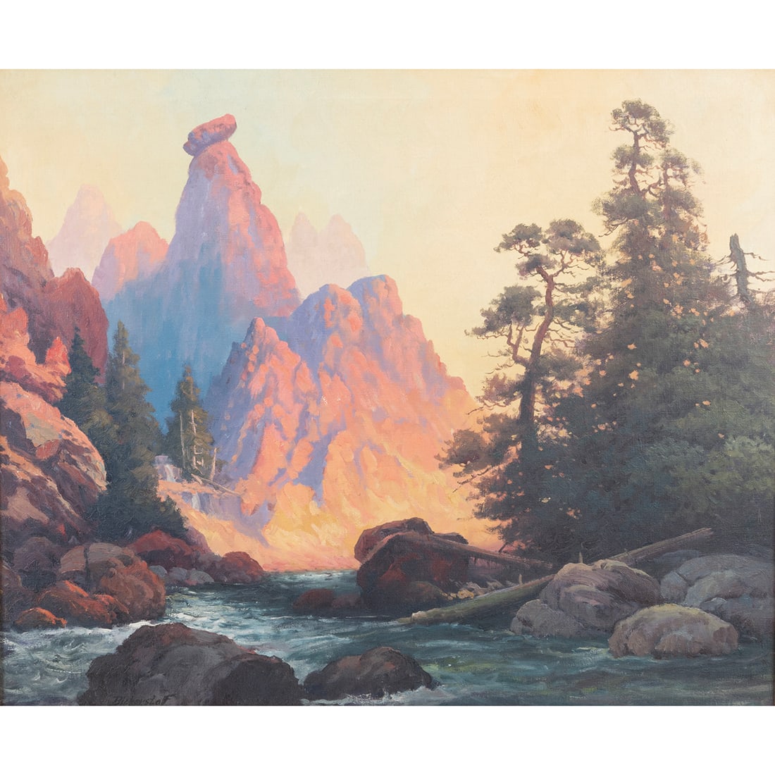 George S. Bickerstaff, Tower Falls, Yellowstone, oil (1 of 4)