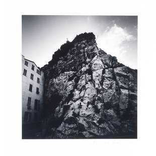 Michael Kenna, Falaise France, photograph: MICHAEL KENNA (American/British, born 1953), "Falaise, France," 1996, gelatin silver print, dry mounted, (approximate dimensions - image: 7 3/4 x 7 1/4 inches, mount: 20 x 16 inches); edition lower le