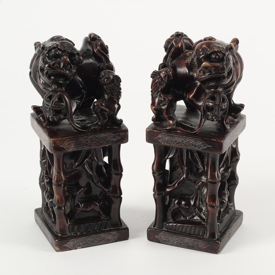 Pair of Chinese Carved Seals with Fu Dog Motif (1 of 3)