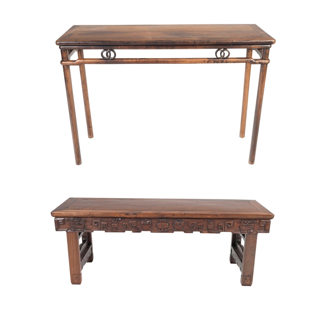 Group of Two Chinese Hardwood Alter Tables (1 of 4)