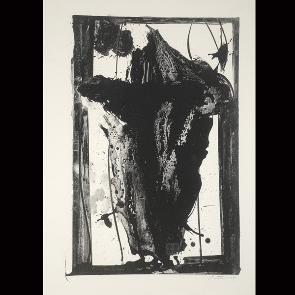 ROBERT MOTHERWELL "Easter Day 1979": ROBERT MOTHERWELL (American 1915-1991) "Easter Day 1979, 1980" Lithograph on Lana paper. 39 x 30.25 inches/ 99 x 76.8 centimeters. Signed & numbered in pencil lower right "Robert Motherwell, 64/75" Ve