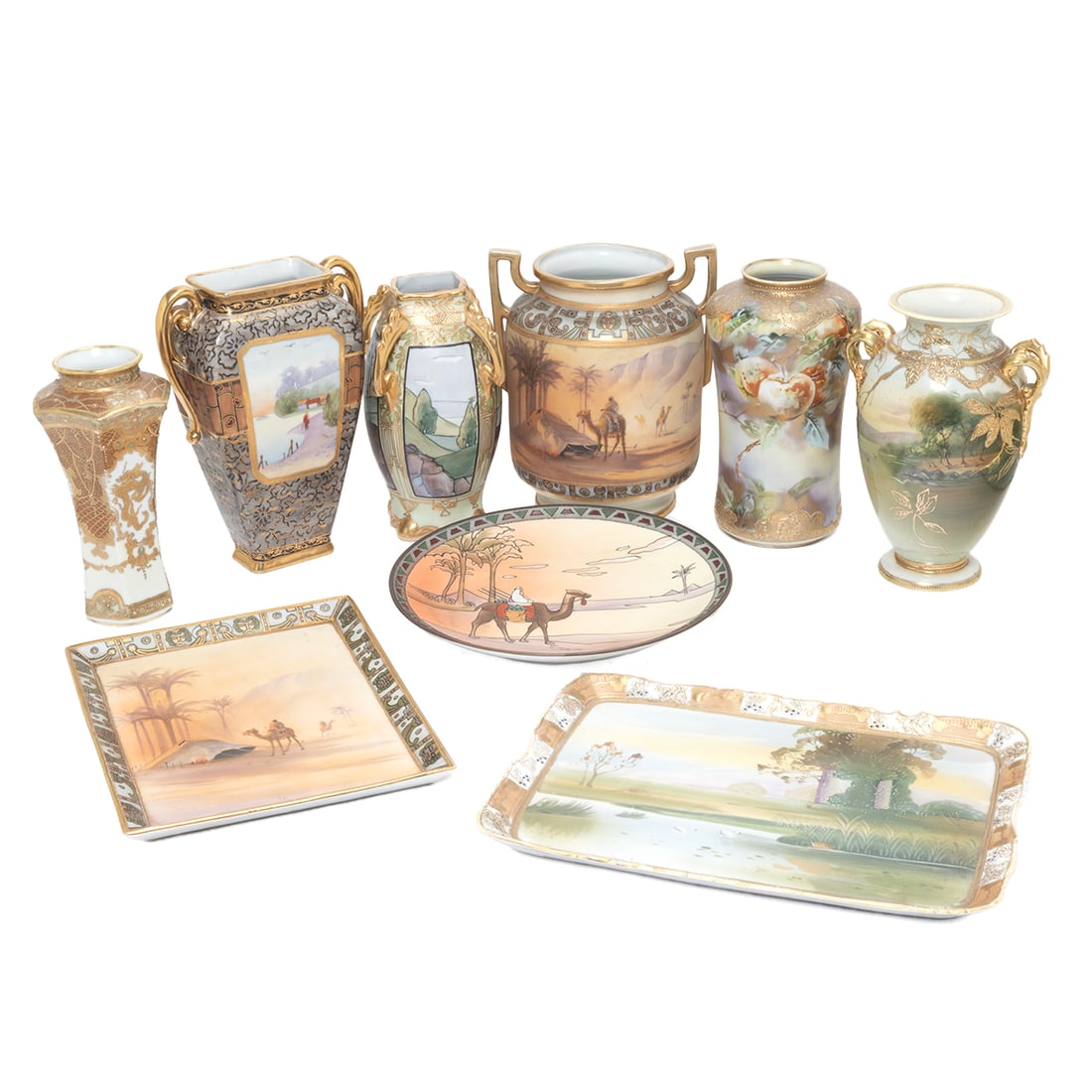 Nine Nippon Morimura Hand Painted Porcelain Articles (1 of 8)