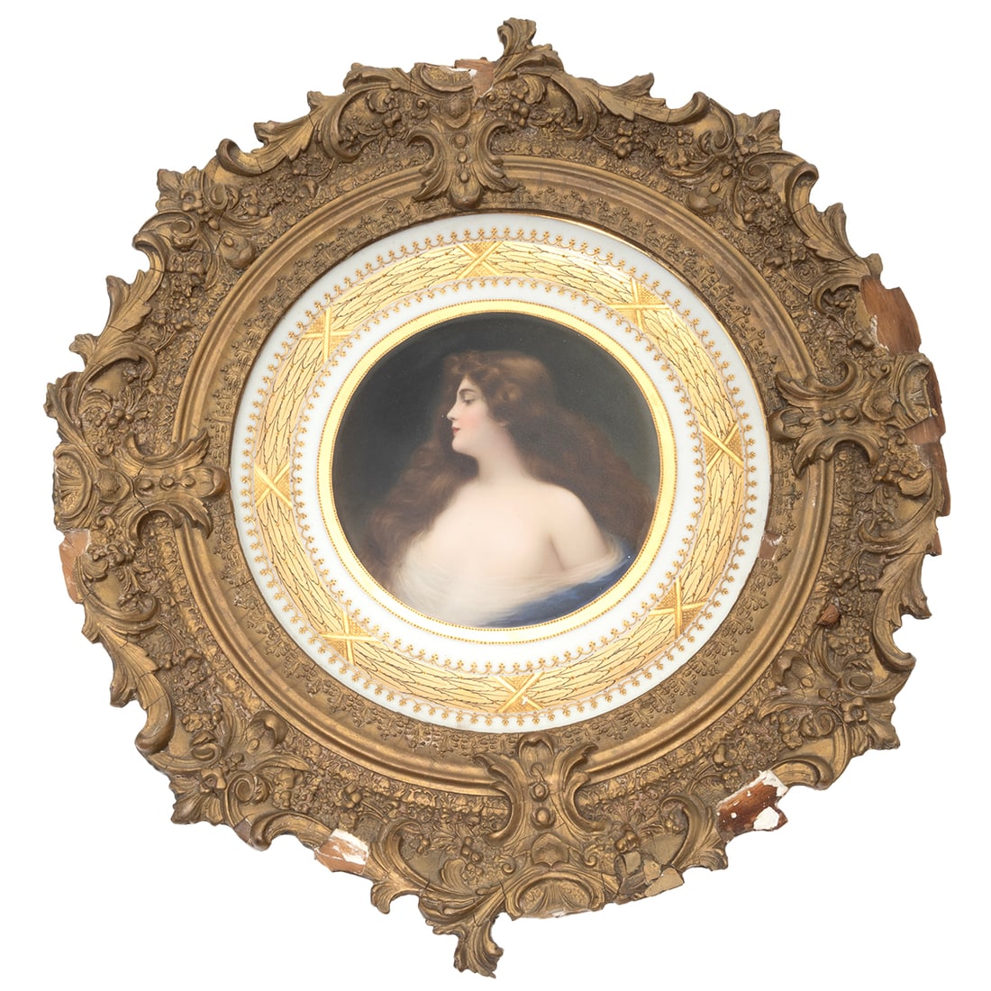 Giltwood Frame Vienna Style Portrait Plaque by Wagner (1 of 4)