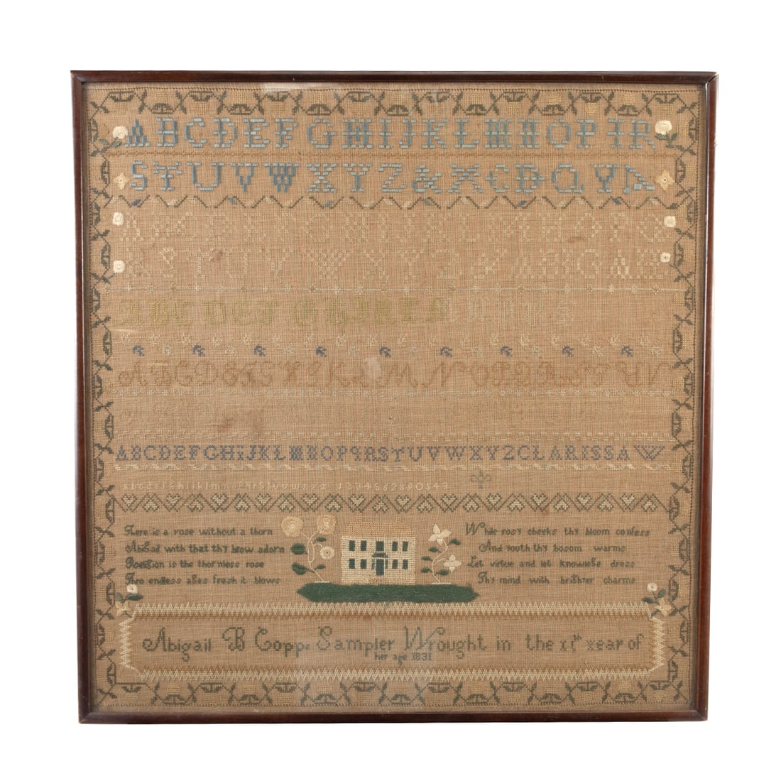19th Century American Needlework Sampler 1831 (1 of 3)