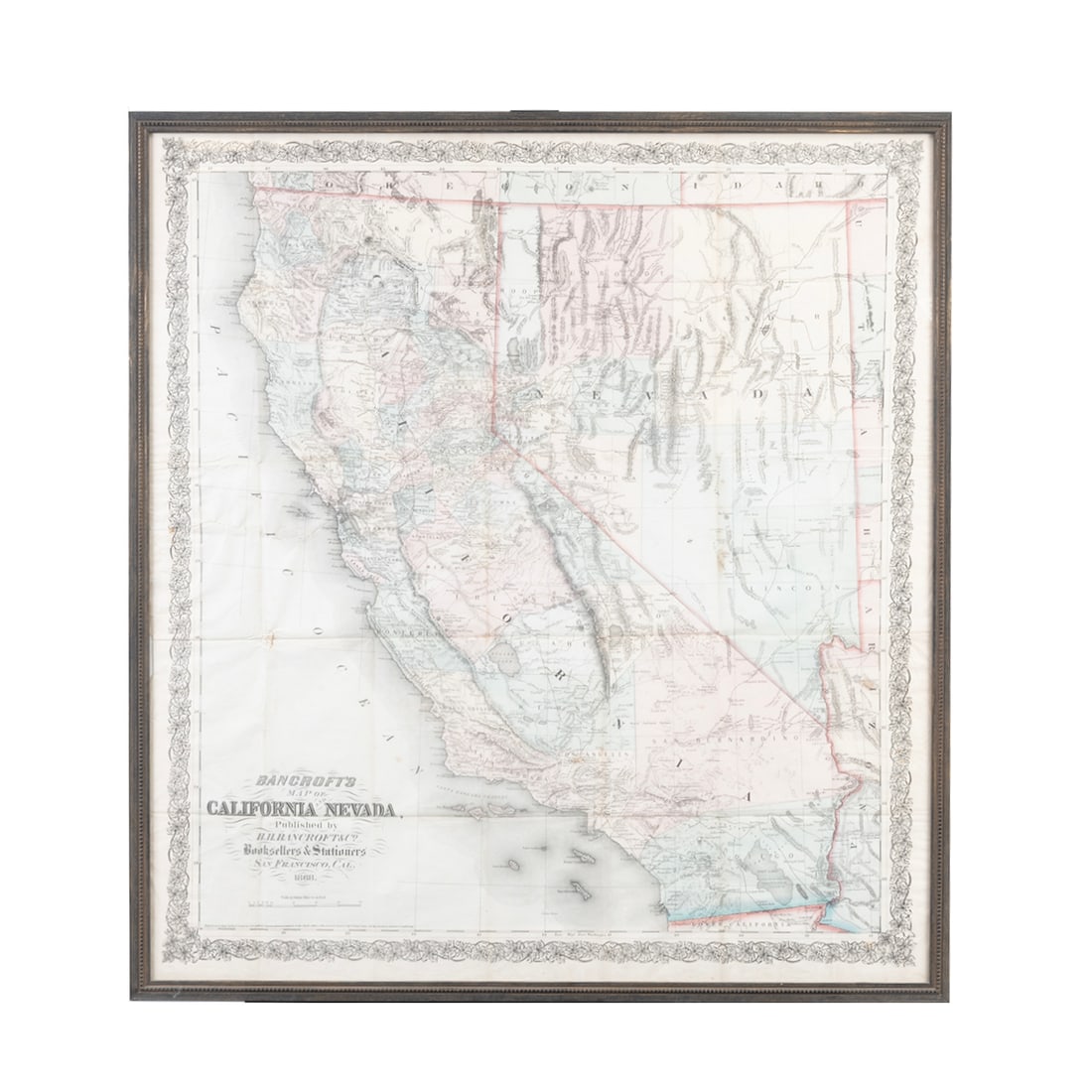 Bancroft's Map of California and Nevada, Dated 1868 (1 of 3)