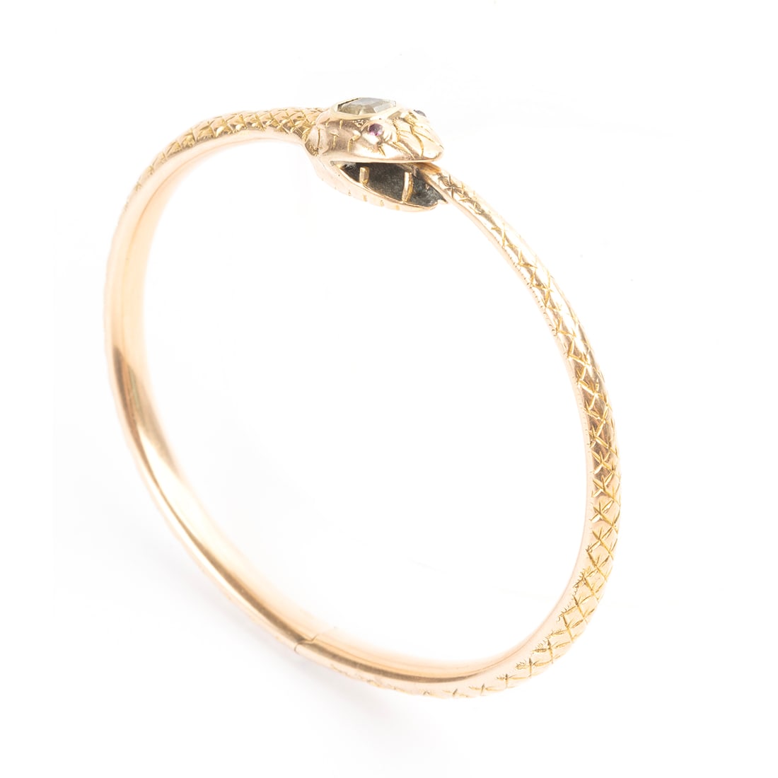 Multi-Stone, 14k Yellow Gold Snake Bracelet. (1 of 4)