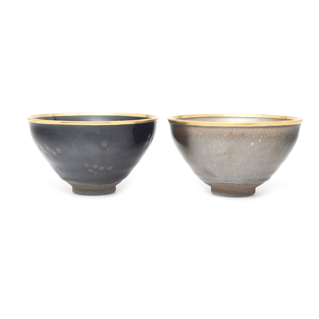 Two Chinese Brown and Black Glazed Tea Bowls (1 of 3)