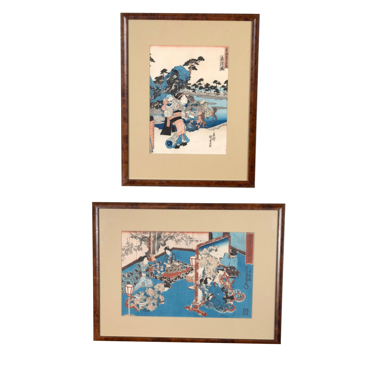 Framed Japanese Woodblock Prints: Toyokuni, Kunisada (1 of 5)