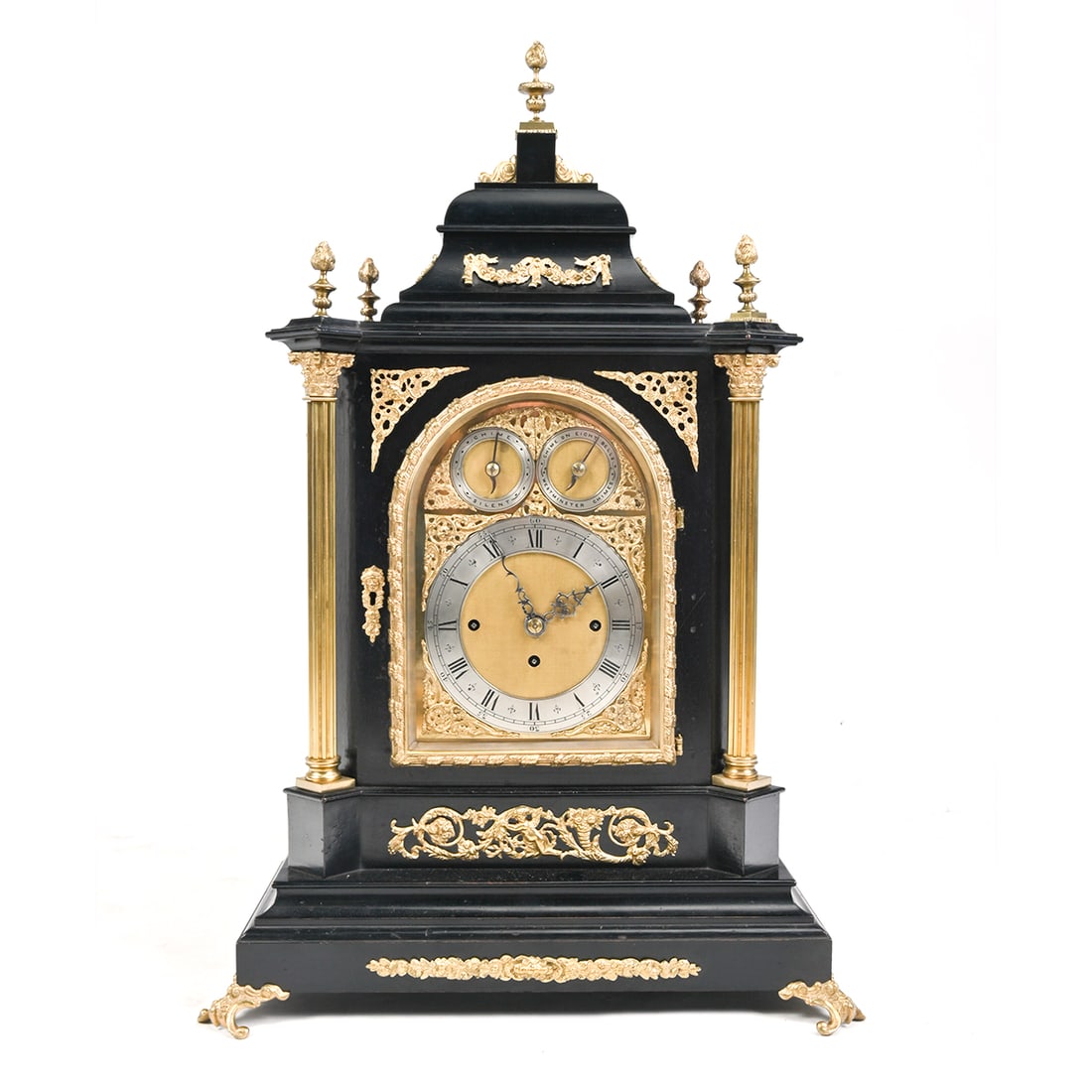 Large English Ebonized Fusee Bracket Clock. (1 of 3)