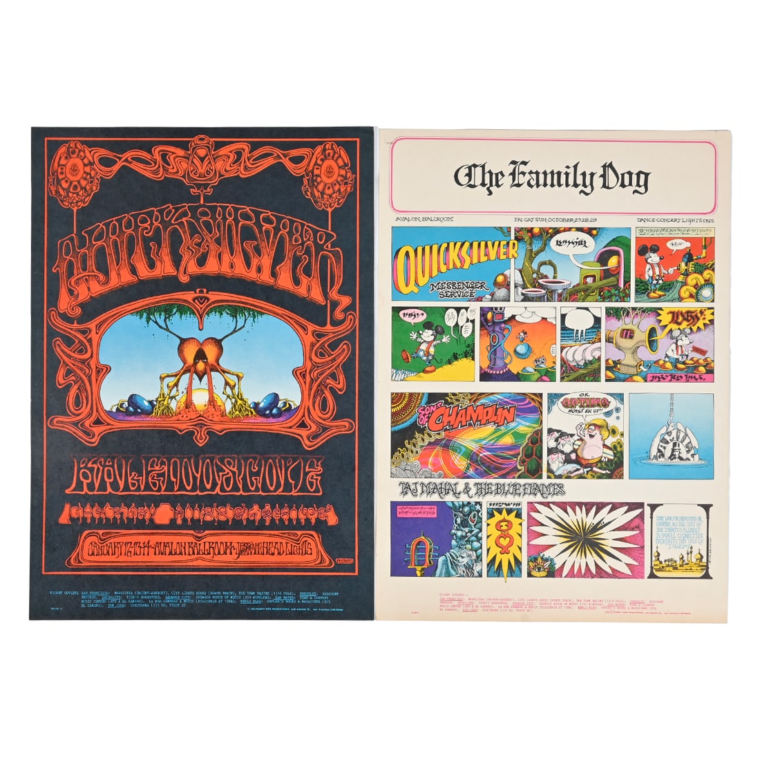 Two Rick Griffin Family Dog Quicksilver Rock Posters (1 of 2)