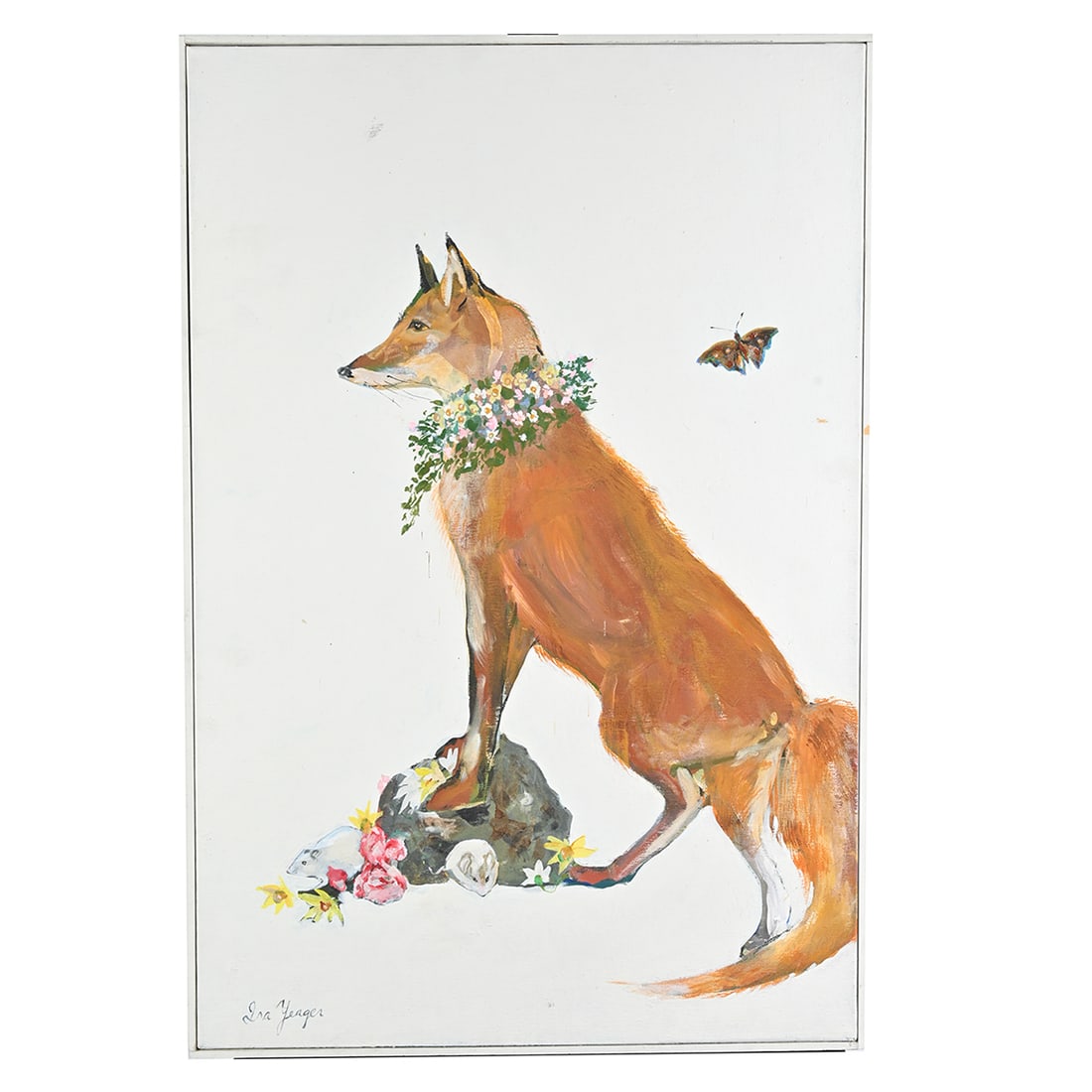 Ira Yeager, Fox in Floral Garland, oil (1 of 3)