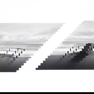 Michael Kenna, Deck Chairs, photograph: MICHAEL KENNA (American/British, born 1953), "Deck Chairs," 1983, gelatin silver print, dry mounted, (approximate dimensions - image: 5 3/4 x 9 1/8 inches, mount: 20 x 16 inches); edition lower left: