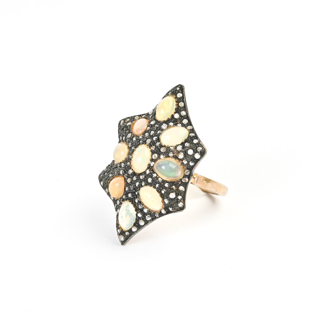 Opal, Diamond, Vermeil Ring. (1 of 3)