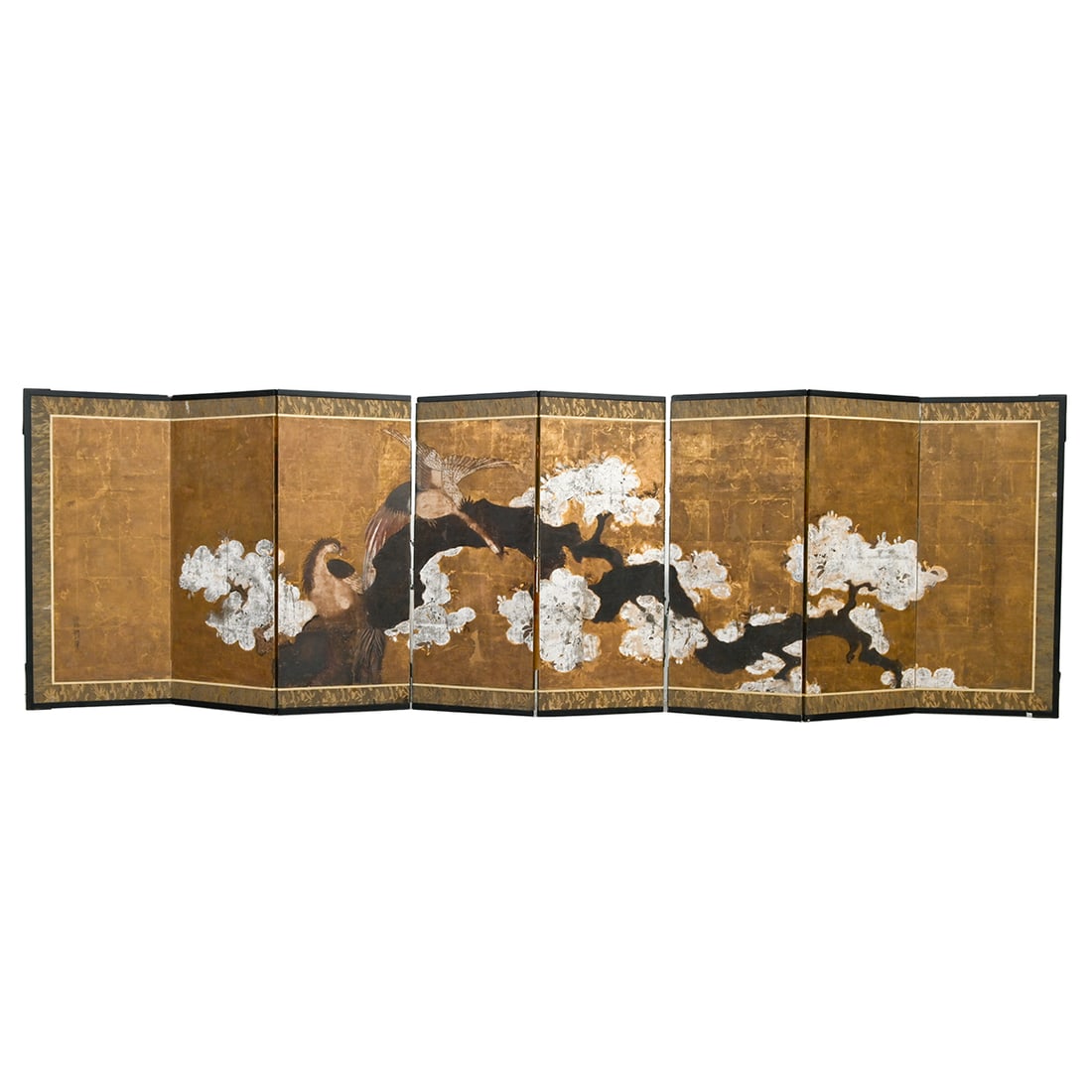 Japanese Eight-Panel Folding Screen 'Birds and Flowers' (1 of 3)