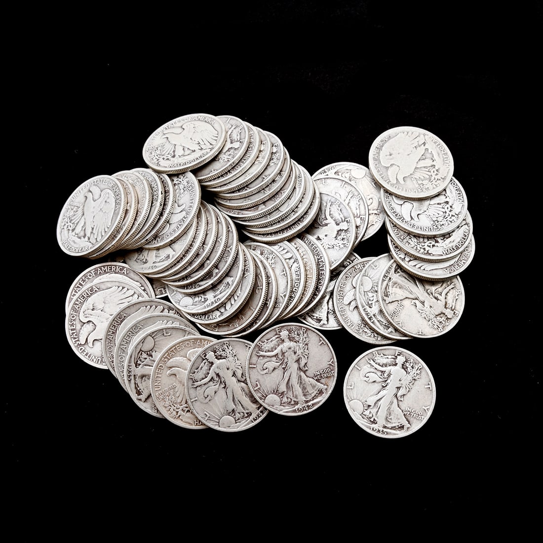 US Walking Liberty Half Dollars(50) Common Dates. (1 of 1)