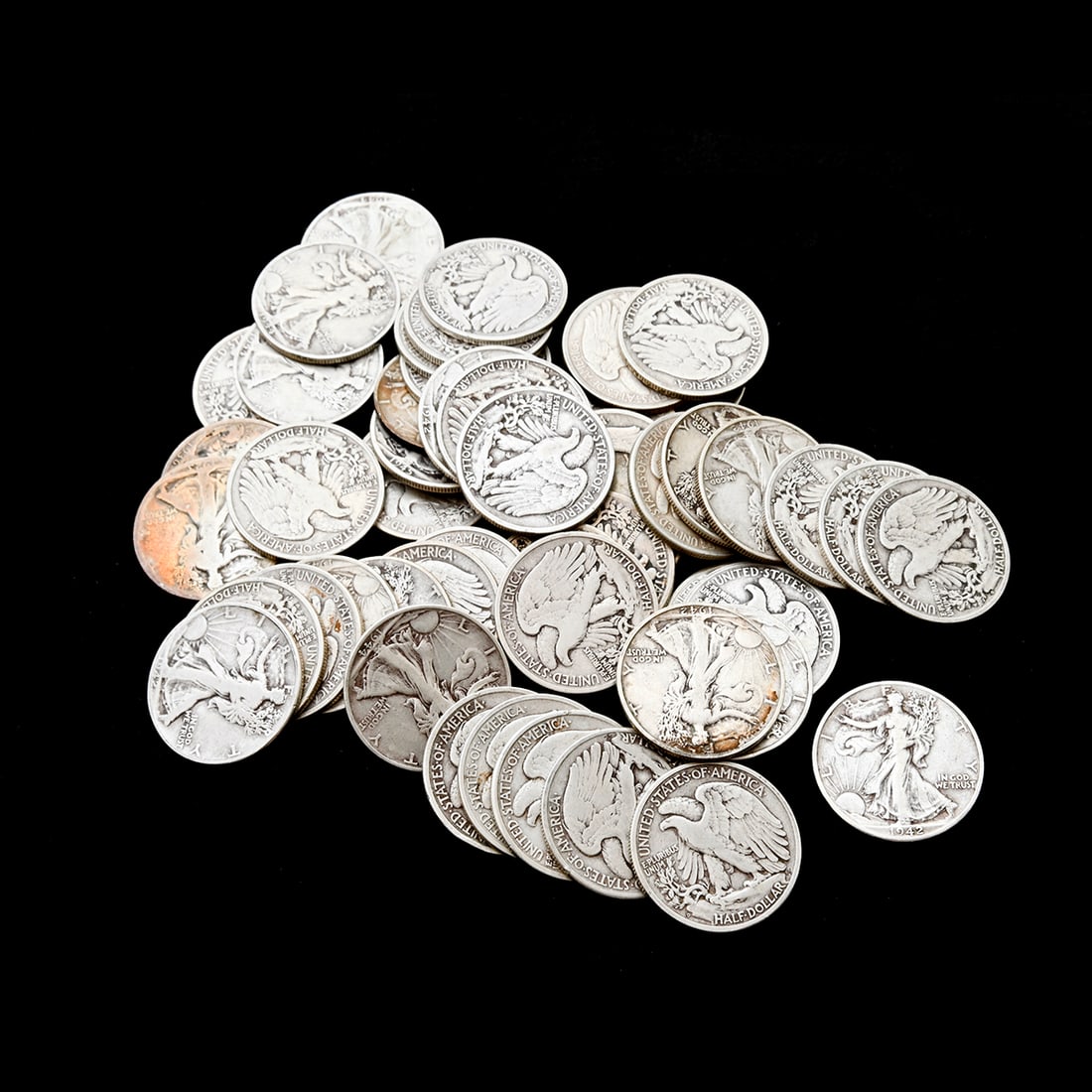 US Walking Liberty Half Dollars(50) Common Dates. (1 of 1)