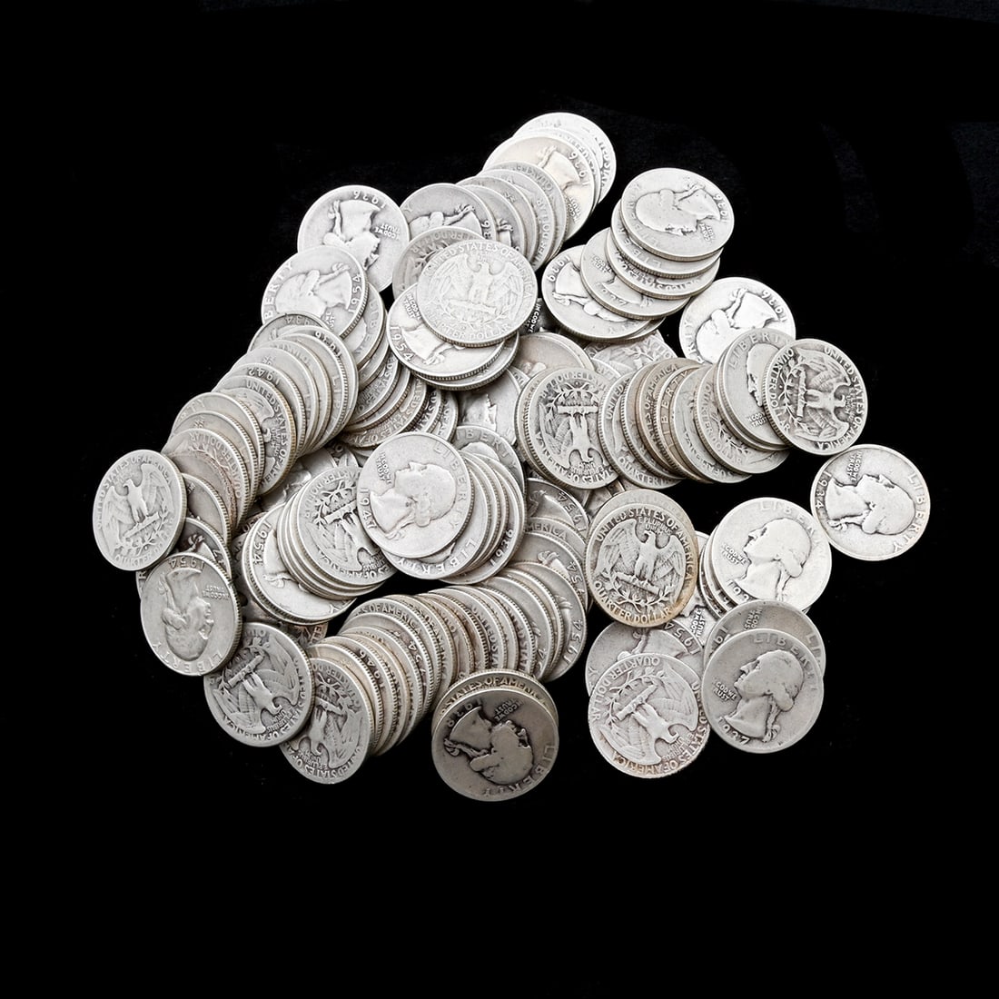 US Washington Quarters(120) 90% Silver Mixed Condition. (1 of 1)