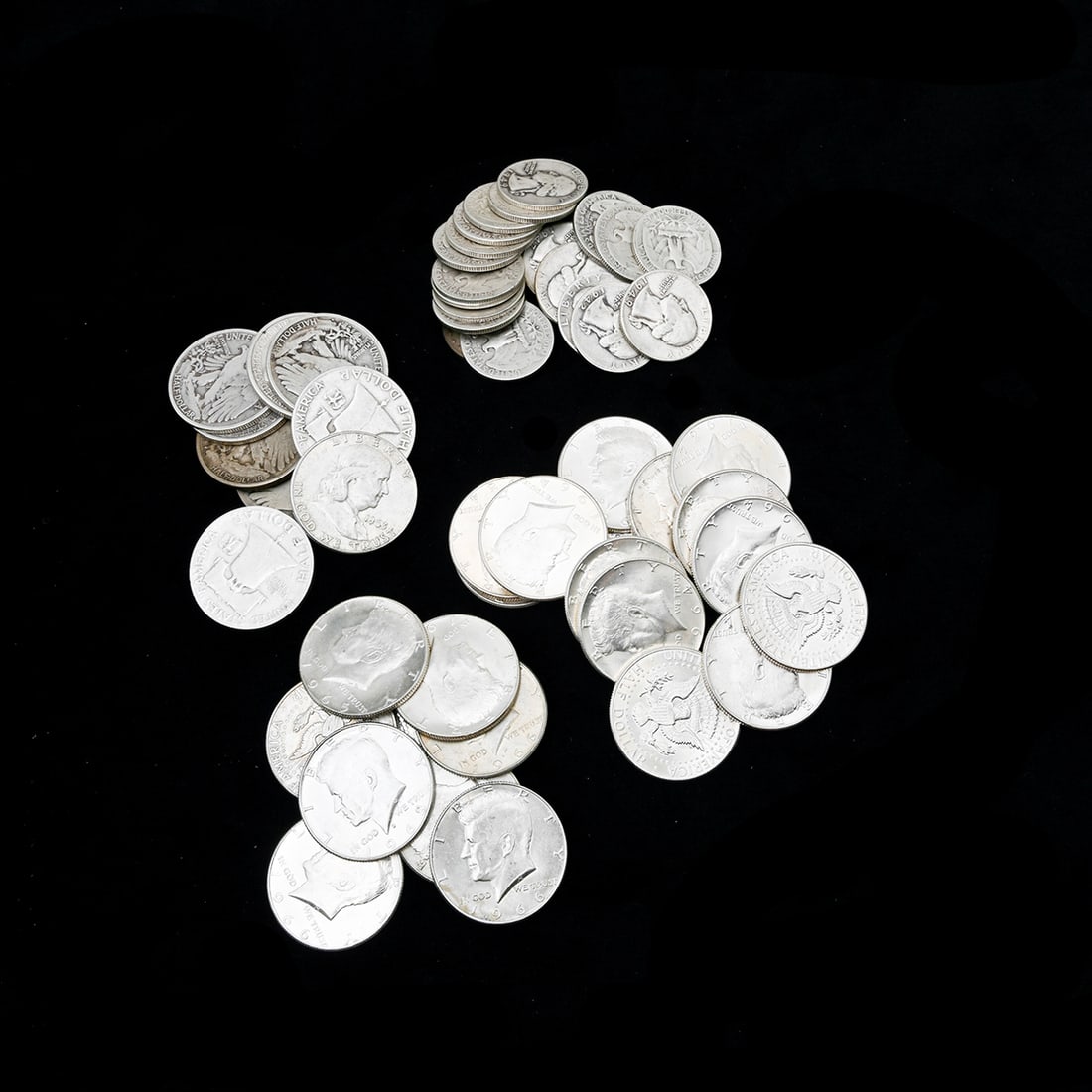 US Silver Coins Including Half Dollars Liberty Walking. (1 of 1)
