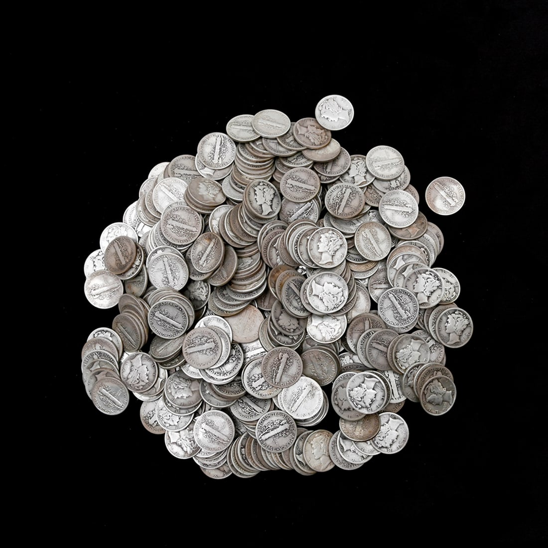 US Mercury Dimes (490) Mixed Condition, Unresearched. (1 of 1)