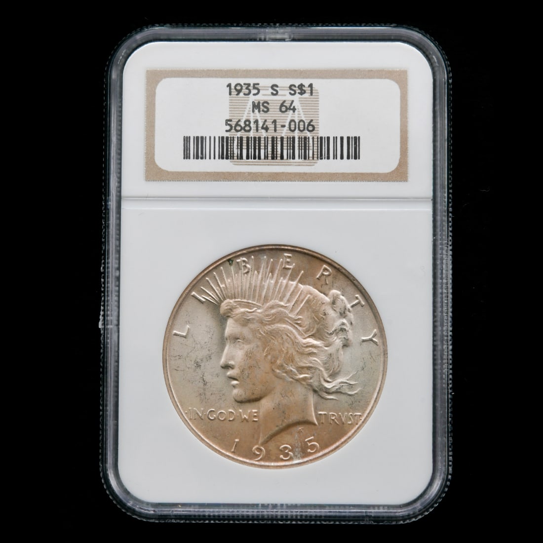 US 1935(S) Peace Dollar NGC MS 64. (1 of 2)