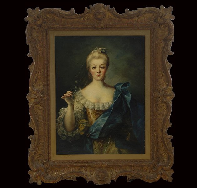 Continental School "Portrait of a Woman": Continental School (19th Century) "Portrait of a Woman" Oil on canvas. 33.50 x 28 inches/ 85 x 71 centimeters. Frame: 49 x 40 inches/ 124.5 x 101.5 centimeters.