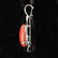 235: CORAL, DIAMOND, 14K WHITE GOLD PENDANT. - 3