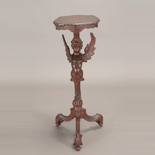 Italian Giltwood Female Winged Term Tripod Table: Italian Giltwood Female Winged Term Tripod Table {Dimensions 36 1/2 x 16 x 16 inches}