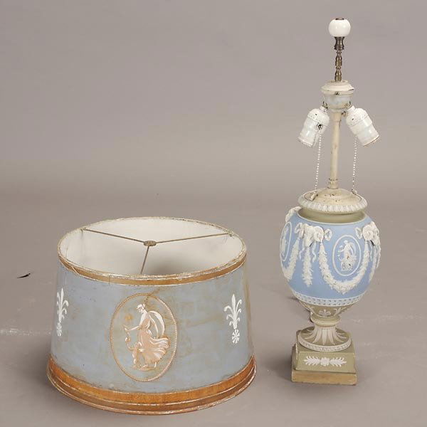 764 Wedgwood Blue Jasperware Lamp Lot 764