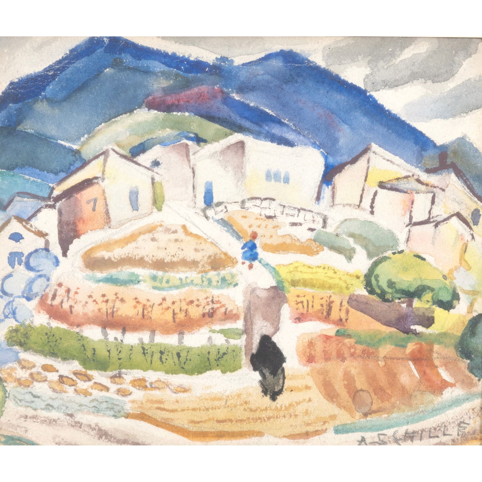 Alice Schille, Old Adobe Village, watercolor (1 of 4)