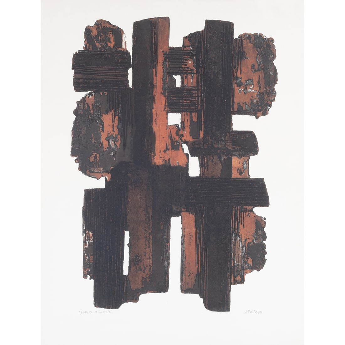 Pierre Soulages, Eauforte, relief etching (1 of 4)